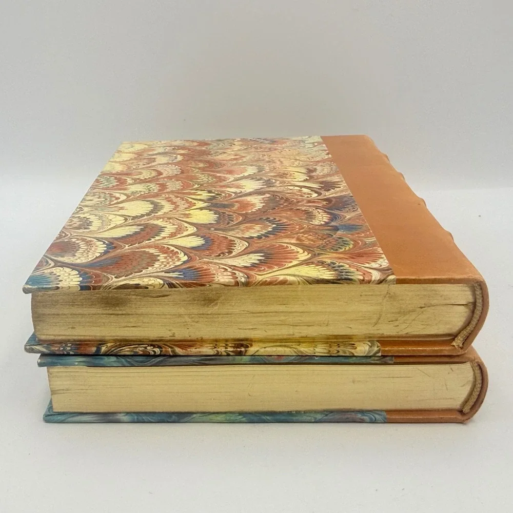 Il Papiro Firenze Leather Marbled Paper Books Set 1989 Agendas Italy